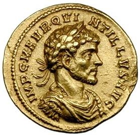 Quintillius Roman Emperor reigned 270 CE aureus from Mediolanum Mint    Photo by  Tataryn77